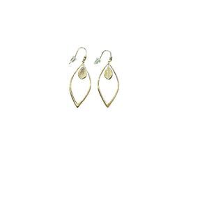 TAI Circle Drop Earrings in Gold & Pale Pink New